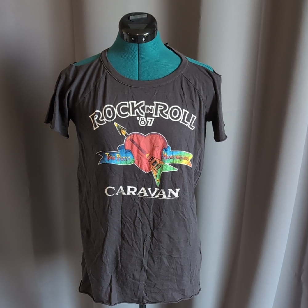 Chaser Tom Petty Distressed Black Graphic Tee
